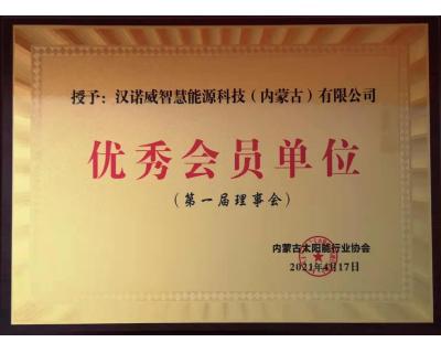 內蒙古太陽能行業協會第一屆理事會優秀會員單